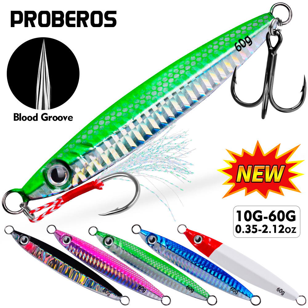 Fishing Lure Spoon - Proberos 1pc Metal Cast Jig Spoon
