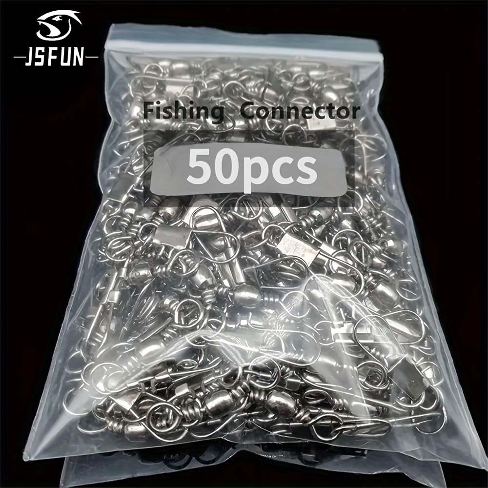Fishing Lure Accessories - JSFUN 50Pcs Fishing Connector Swivels Interlock