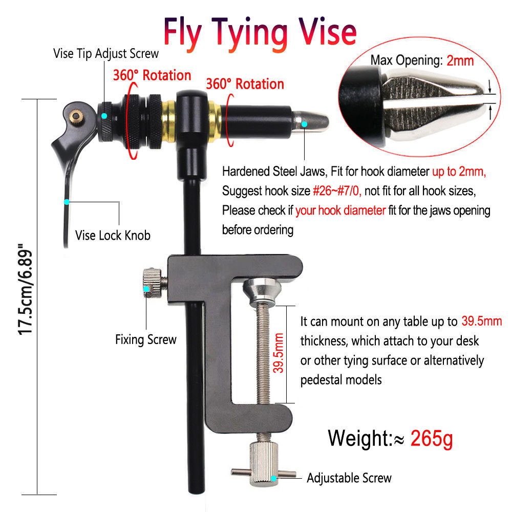 1PC 360° Rotation C-Clamp Fly  - огляд і ціна Fishing Lure Making Kit