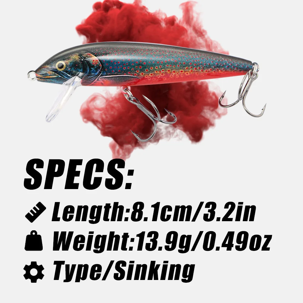 B&U 80mm Sinking Minnow Wobbli - огляд і ціна Fishing Lure Jerkbait