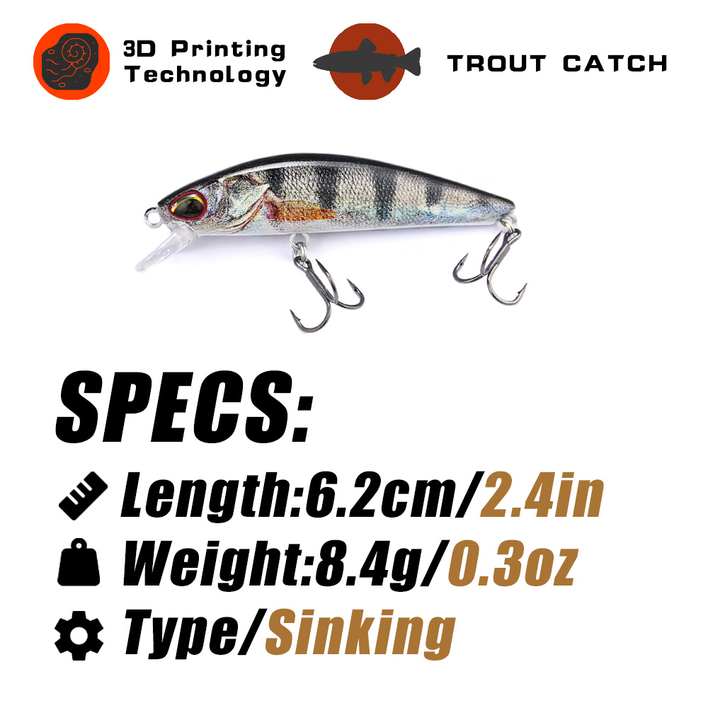 B&U 62mm 8.4g Sinking Minnow W - огляд і ціна Fishing Lure Jerkbait